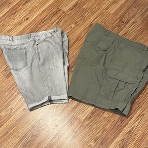 Denim&Co Gray and Olive Jean Shorts